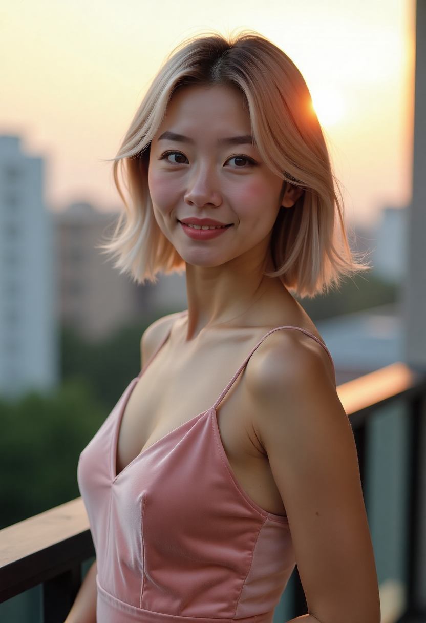 艾莎推着共享单车过街